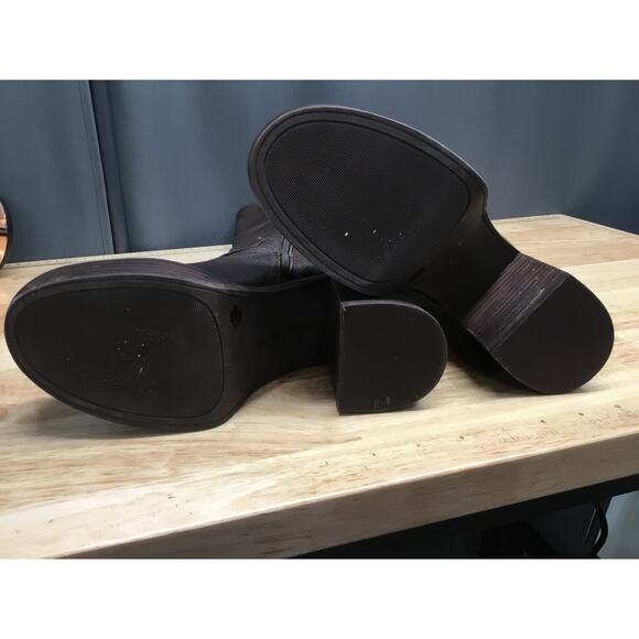 Lucky Brand Odillie Women's 6M Black Leather Knee High Platform Block Heel Boots - Picture 5 of 6